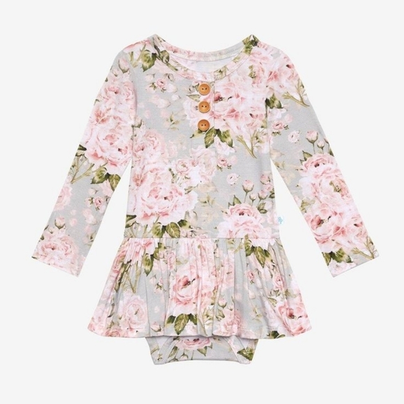 Posh Peanut Other - *Host Pick* Celine Long Sleeve Henley Twirl Skirt Bodysuit Posh Peanut